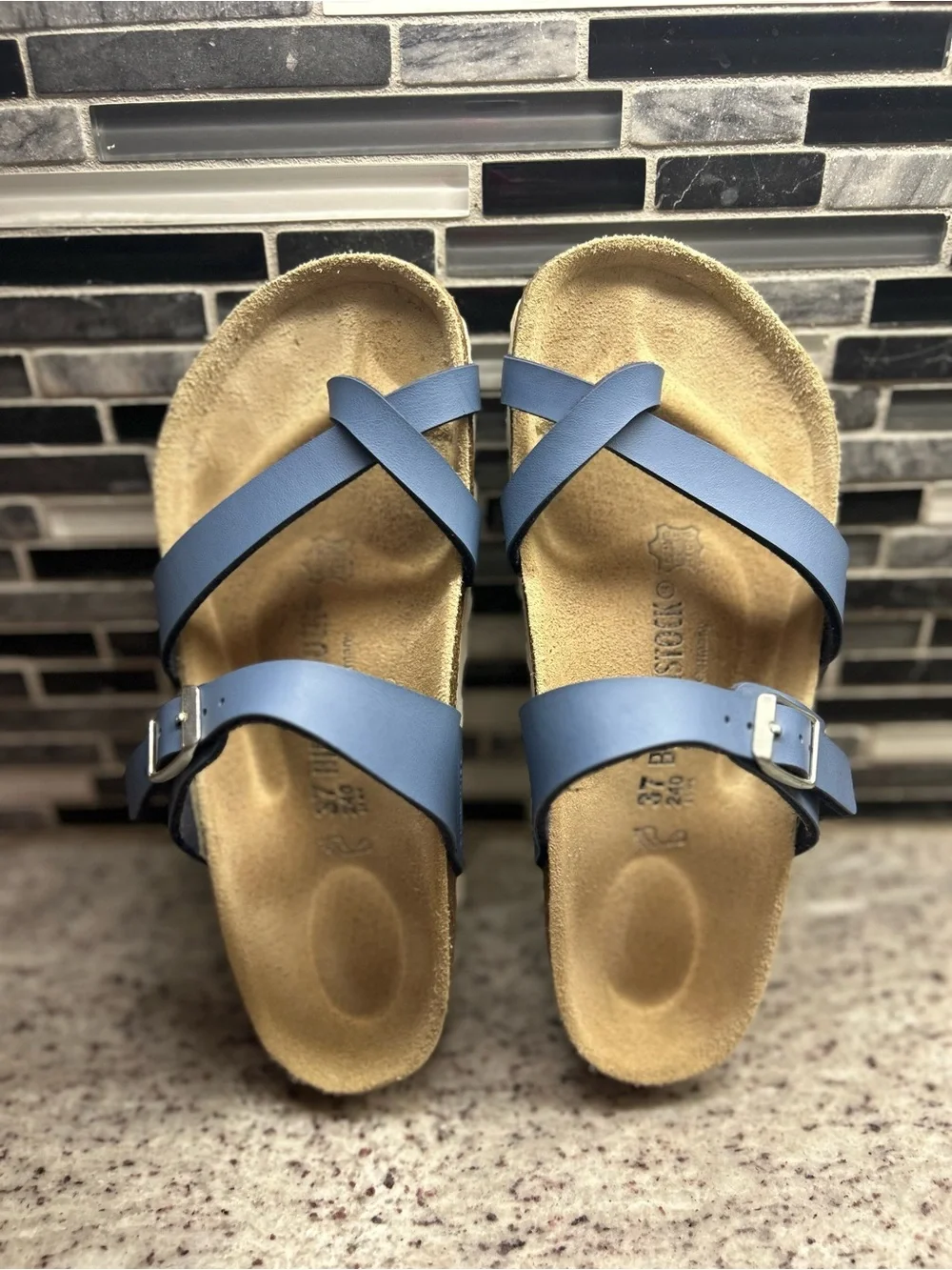 Birkenstock Mayari Blue Strappy Sandals with Buckle size 6(37)